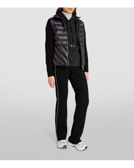 Moncler Black Wool Down-filled Cardigan