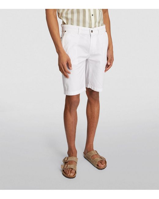 7 For All Mankind White Stretch-cotton Chino Shorts for men