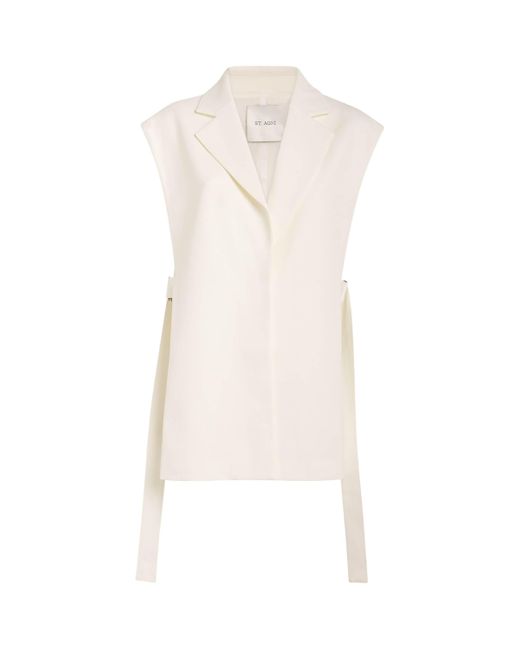 St. Agni White Wool-Blend Waistcoat