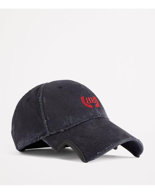Balenciaga Gray Cotton Laurel Baseball Cap