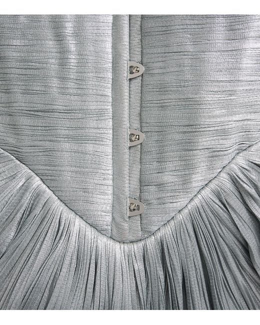 Maria Lucia Hohan White Silk Pleated Susie Gown