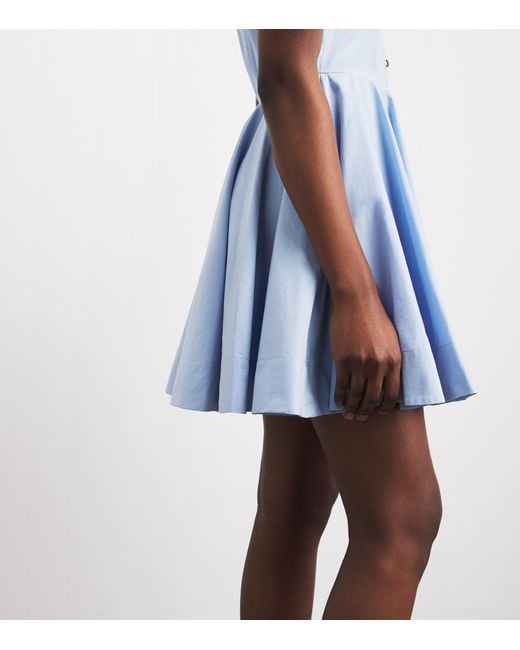 Maje Blue Poplin Mini Shirt Dress