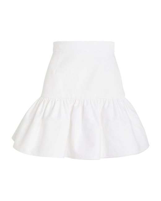 Patou White Ruffled Mini Skirt