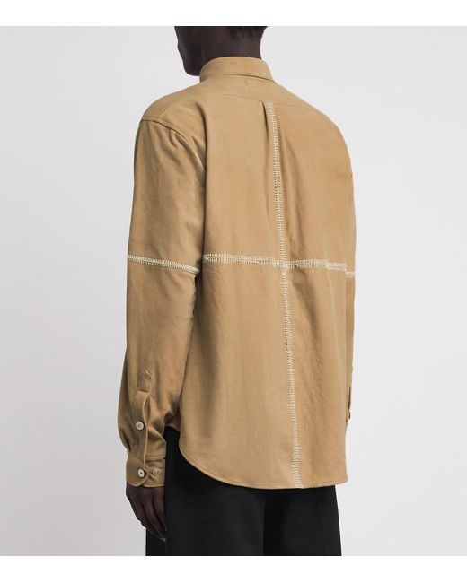 Kartik Research Natural Suede Contrast-Stitch Shirt for men