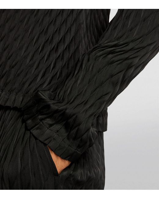 Issey Miyake Black Diffused Pleats Cardigan