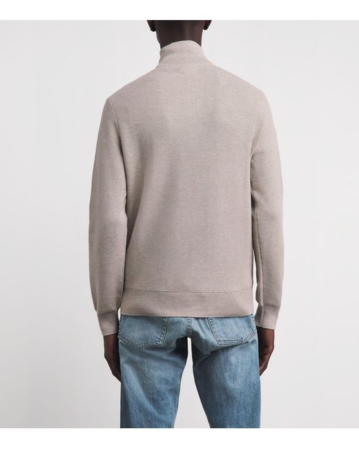 Polo Ralph Lauren Gray Cotton Half-Zip Sweater for men