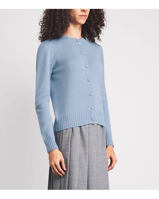 Agnona Blue Cashmere Lipstick Cardigan