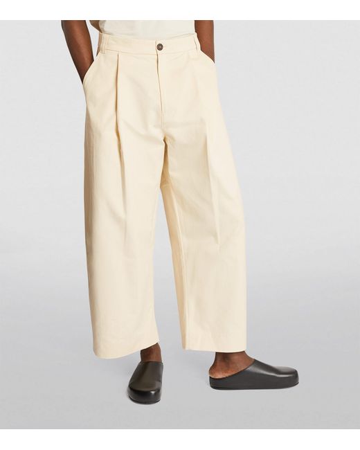 Studio Nicholson Natural Cotton Tailored Trousers for men