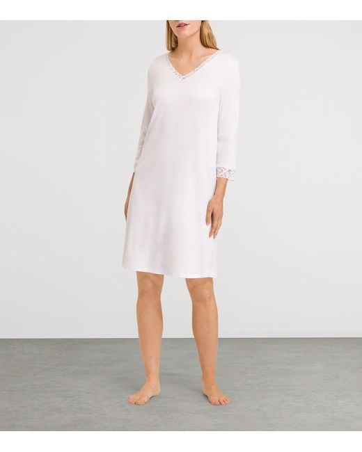 Hanro White Cotton Moments Nightdress