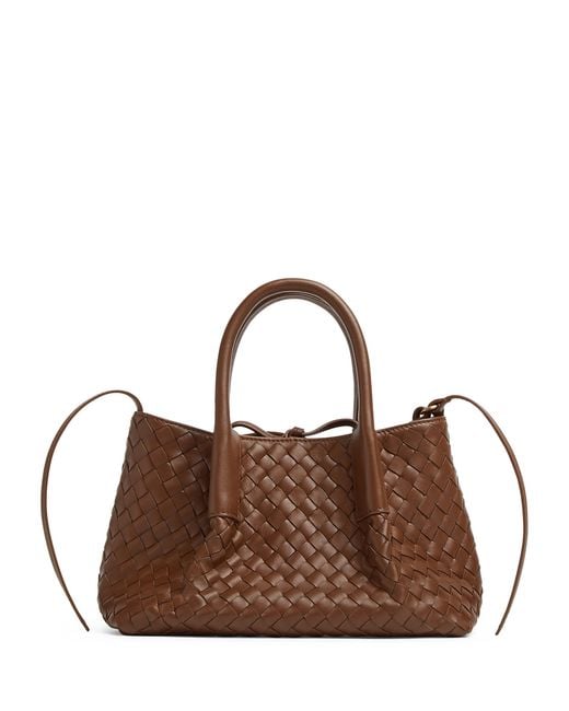 Bottega Veneta Brown Small Leather Pinacoteca Top-Handle Bag