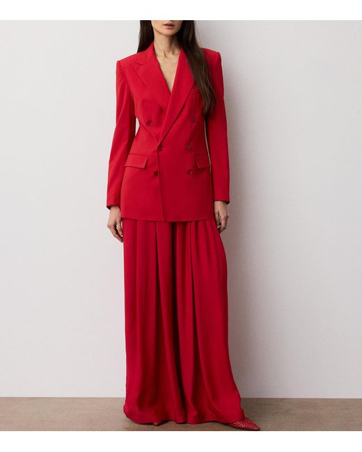 Ralph Lauren Red Wool-Blend Ramona Blazer