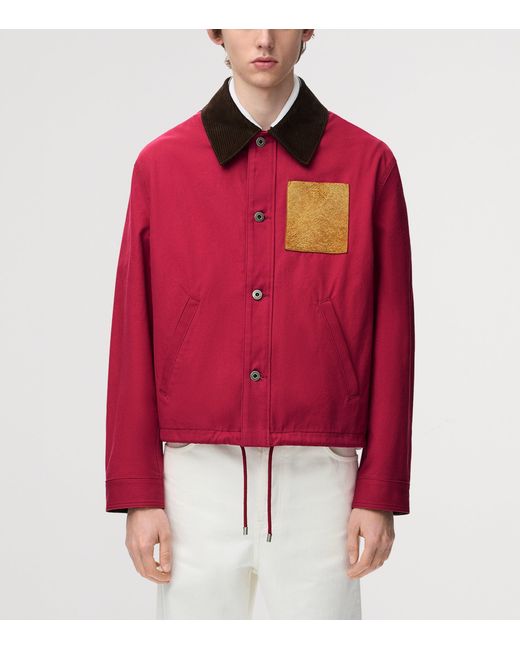 Loewe Red Cotton Workwear Jacket for men