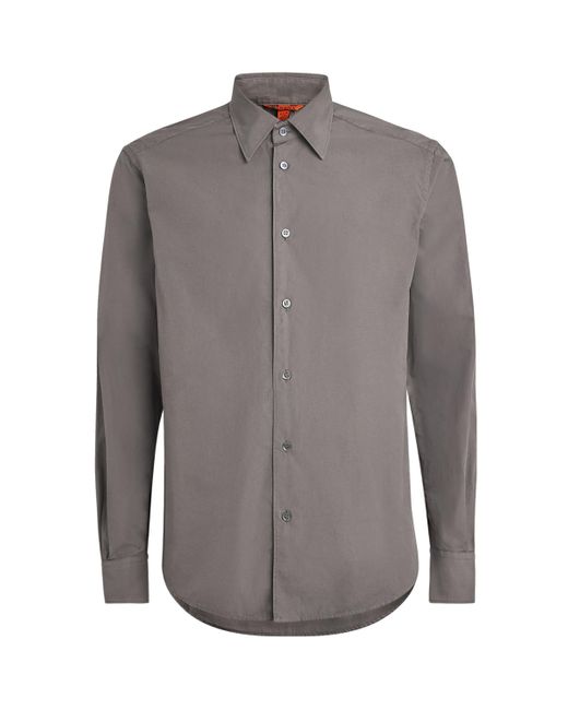 Barena Gray Cotton Oxford Shirt for men