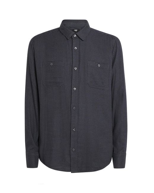 PAIGE Blue Cotton-Blend Check Everett Shirt for men