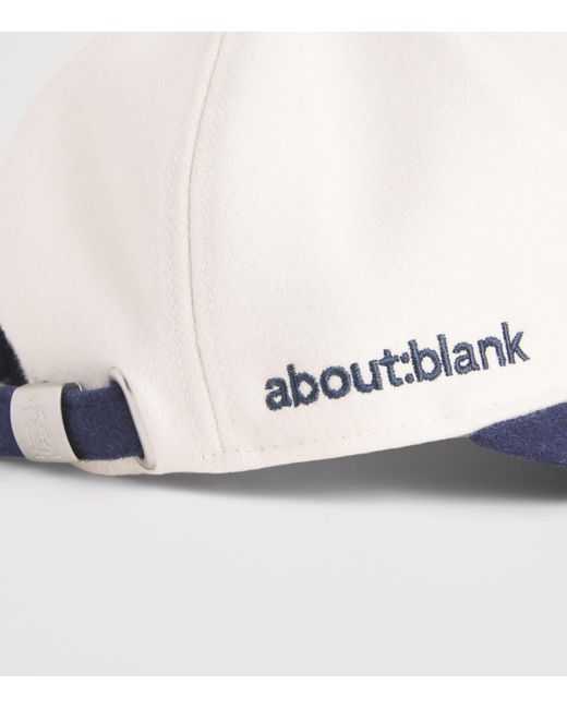 About Blank Blue Wool-Blend Contrast Monogram Cap for men