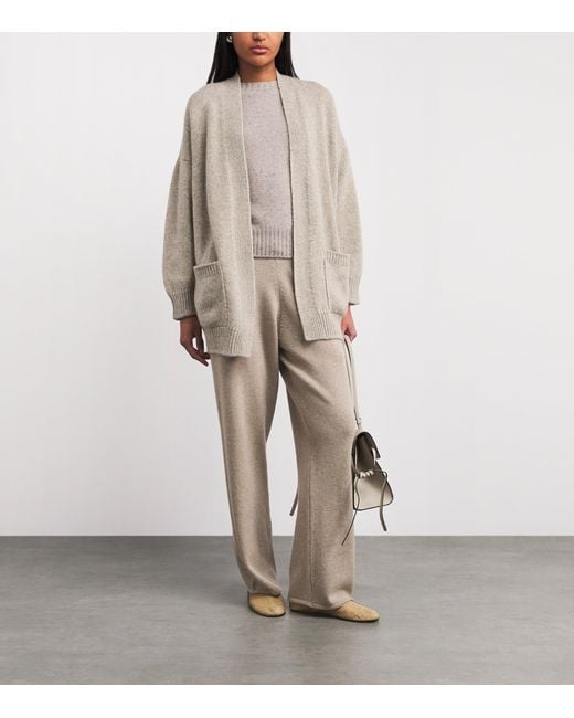 Johnstons White Cashmere-Cotton Bay Cardigan