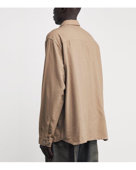 Rick Owens Brown Organic Cotton Jumbo Overshirt for men