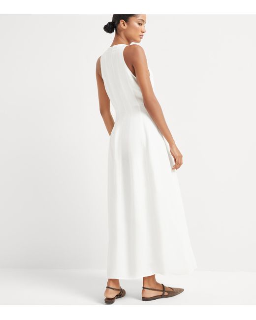 Brunello Cucinelli White Twill Midi Dress