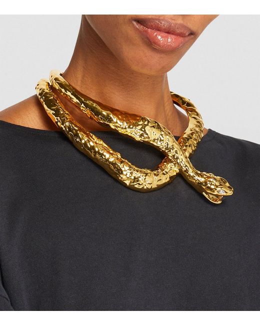 Alexis Metallic Gold-plated Serpent Collar Necklace