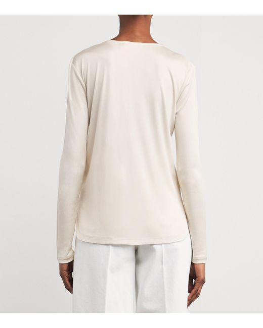 Max Mara Natural Silk V-Neck T-Shirt