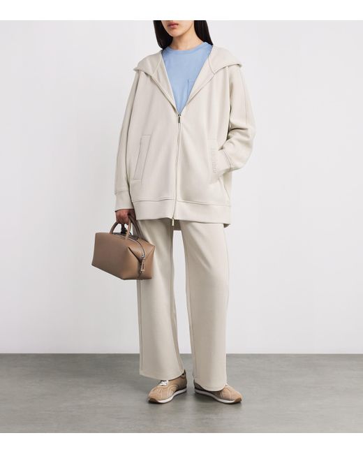Max Mara Gray Cotton-Blend Jersey Trousers