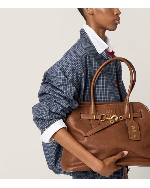 Miu Miu Blue Check Blouson Jacket