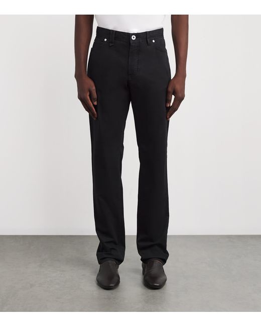 Brioni Black Organic Denim Meribel Straight Jeans for men
