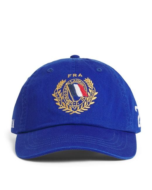 Polo Ralph Lauren Blue Cotton Twill France Crest Baseball Cap for men