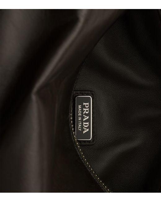 Prada Black Antiqued Leather Cross-Body Bag for men
