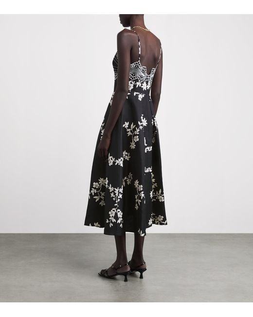 Claudie Pierlot Black Embroidered Floral Midi Dress