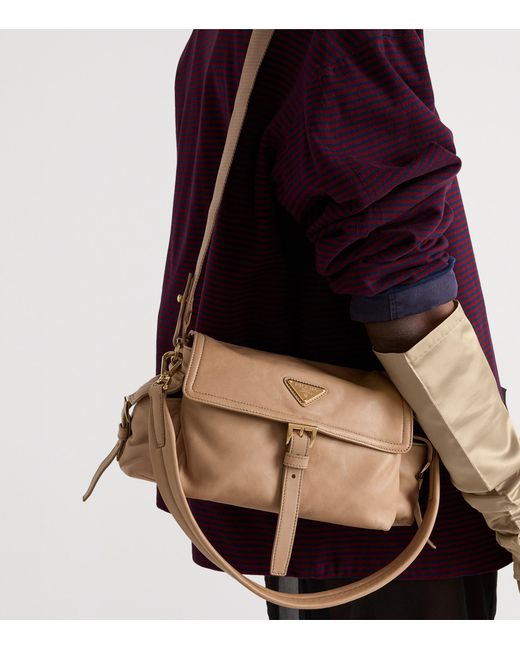 Prada Brown Medium Nappa Lambskin Explore Shoulder Bag