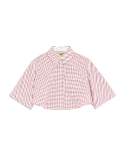 Valentino Pink Cotton Cropped Shirt