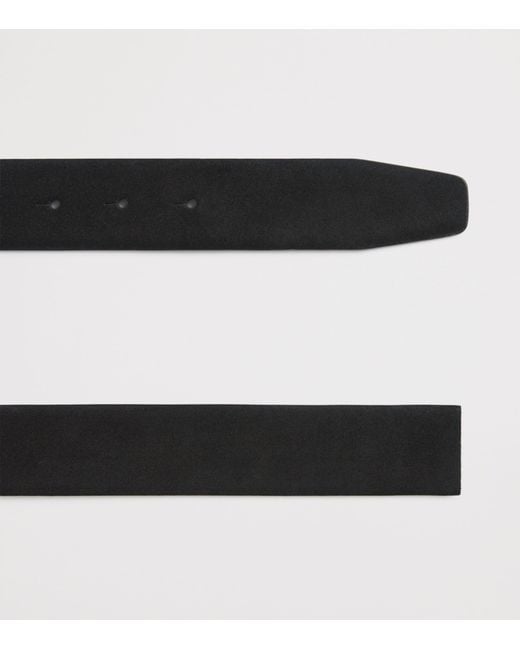 Giorgio Armani Black Suede Reversible Belt Strap for men