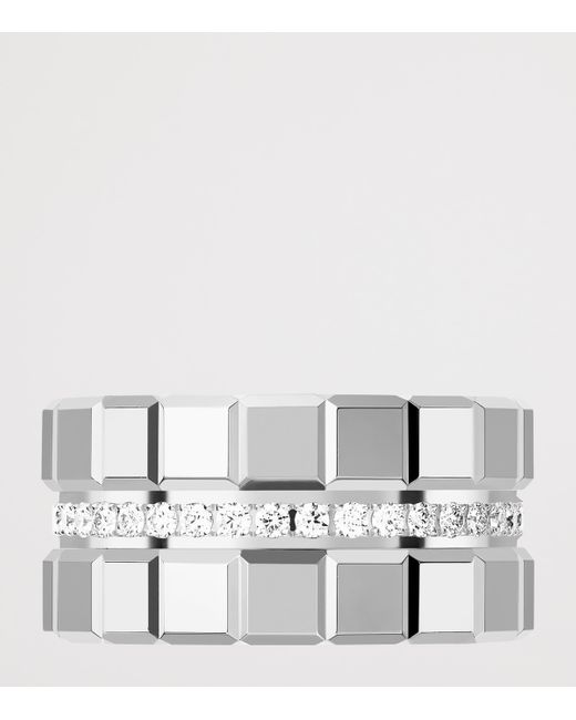 Chopard Metallic And Diamond Ice Cube Ring