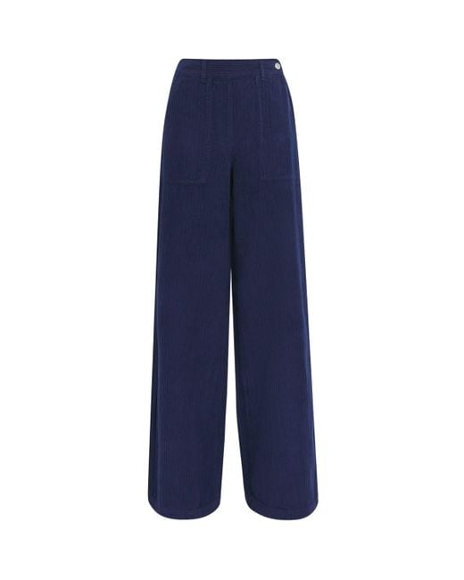 MAX&Co. Blue Corduroy Wide-Leg Trousers