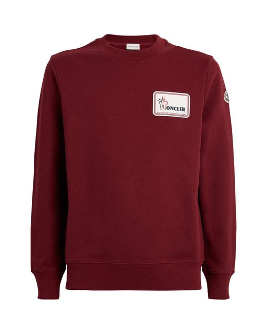 Moncler Red Logo-patch Sweatshirt for men