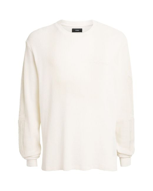 Amiri White Cotton Bones Knitted Long-Sleeve T-Shirt for men