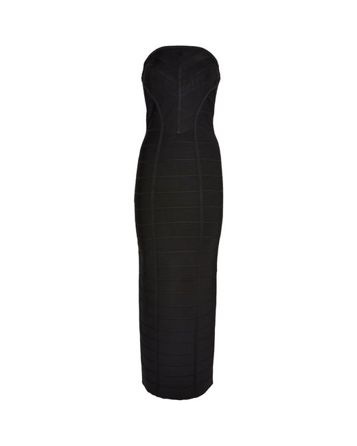 Hervé Léger Black Strapless Icon Gown