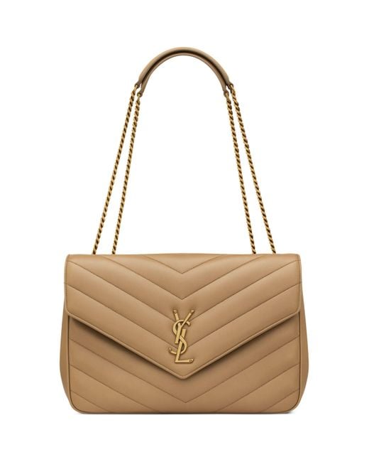 Saint Laurent Natural Large Loulou Shoulder Bag