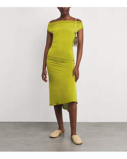 Nadine Mos Green Jersey Midi Slip Skirt