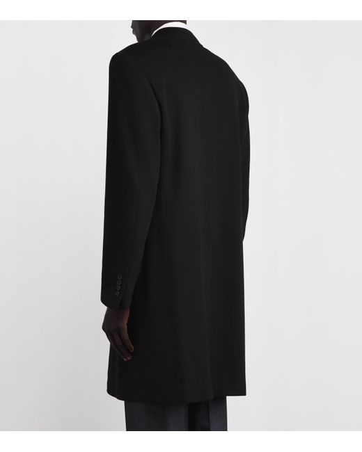 Canali Black Wool-Cashmere Overcoat for men
