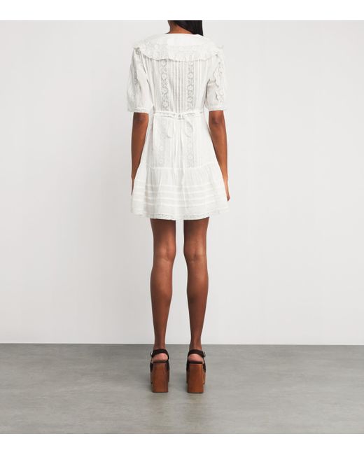 Rixo White Cotton Dove Mini Dress