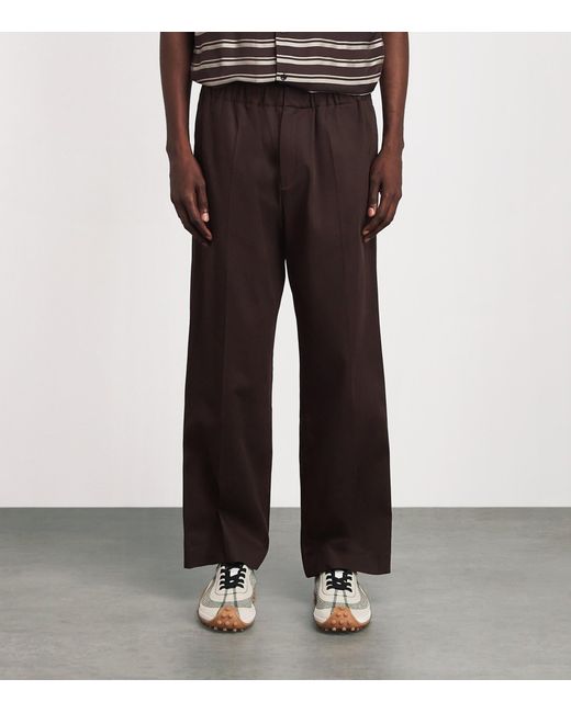 Sandro Brown Alpha Cotton Wide-Leg Trousers for men