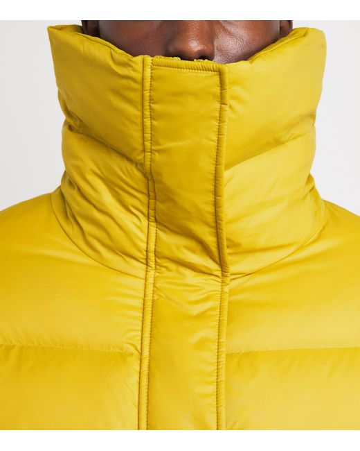 Yves Salomon Yellow Down-Fur Technical Puffer Jacket