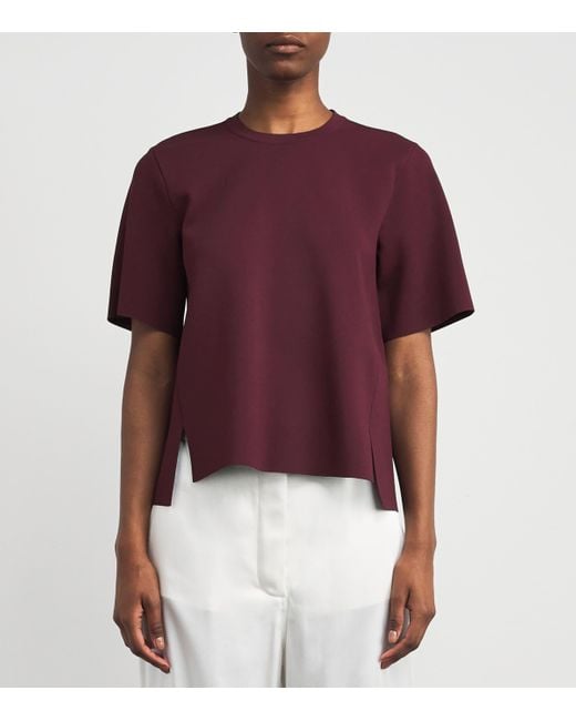 Stella McCartney Purple Knit Short-Sleeve Top