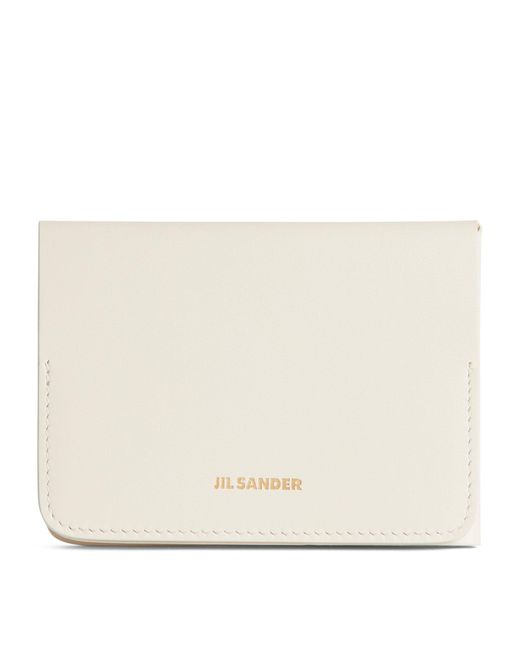 Jil Sander Natural Leather Folded Card Holder