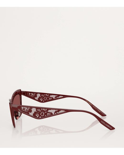 Dolce & Gabbana Pink Steel Rectangular Sunglasses