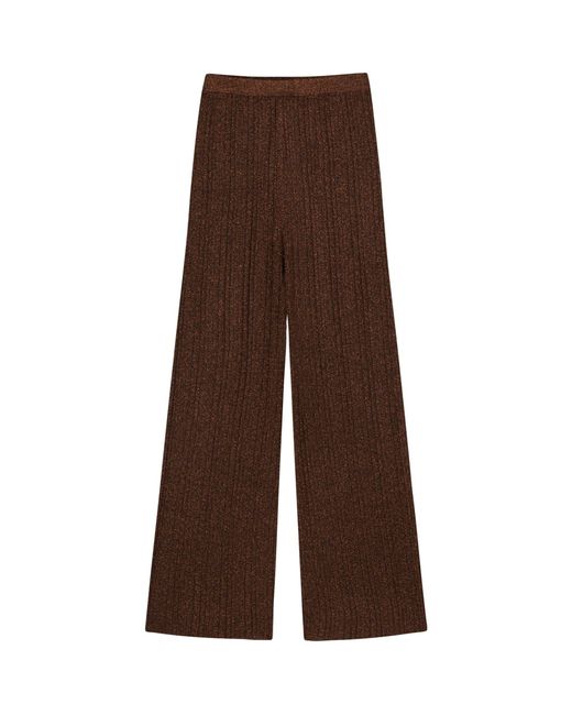 Aeron Brown Rib-knit Shale Trousers