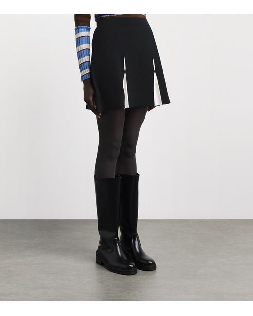 Claudie Pierlot Black Wool-Cotton Knit Mini Skirt