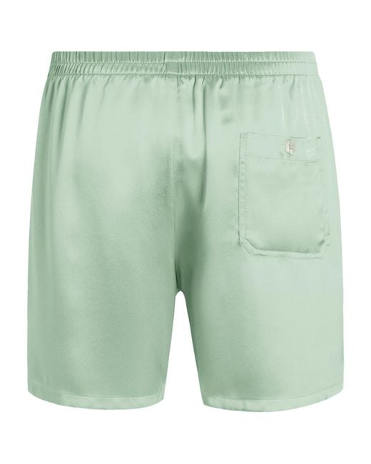 Dolce & Gabbana Green Silk Shorts for men